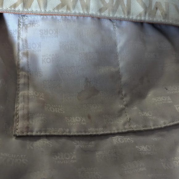 Michael Kors Large Signature Canvas  and Leather Studded Hobo Bag - Picture 10 of 16